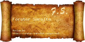 Forster Sarolta névjegykártya