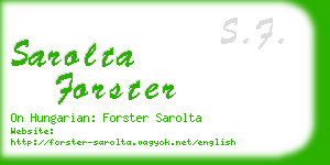 sarolta forster business card